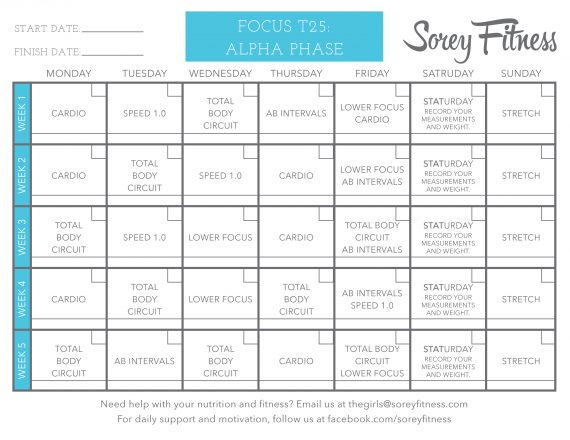 Focus T25 Review: Shocking Results and Printable Workout Calendar