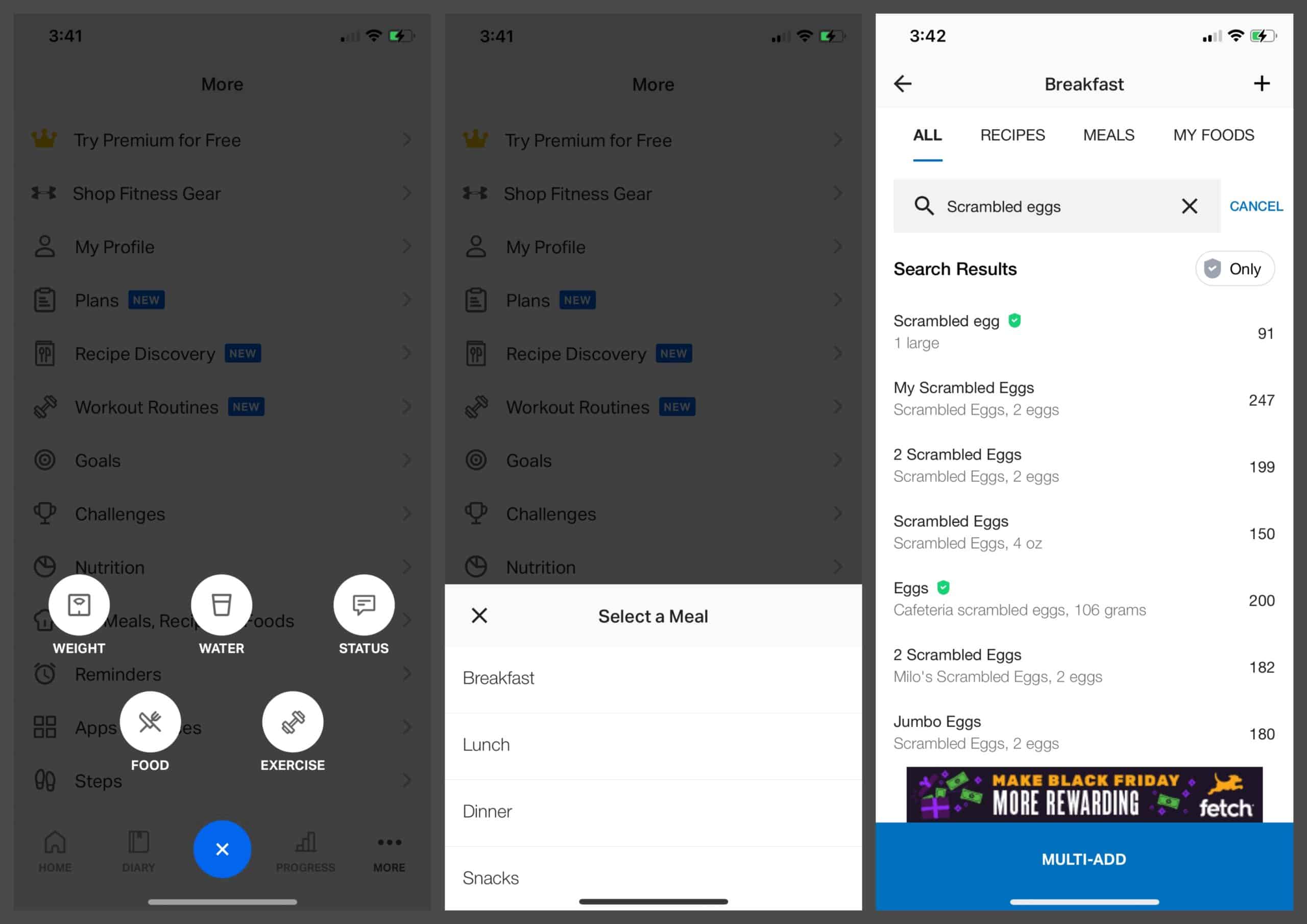 how to track meals in MyFitnessPal