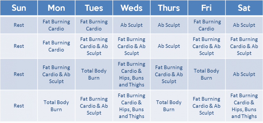 hip hop abs schedule month 1