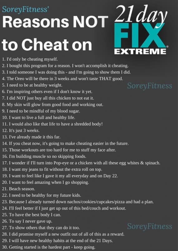 Healthy, Fit, and Focused: 21 Day Fix Cheat Sheets