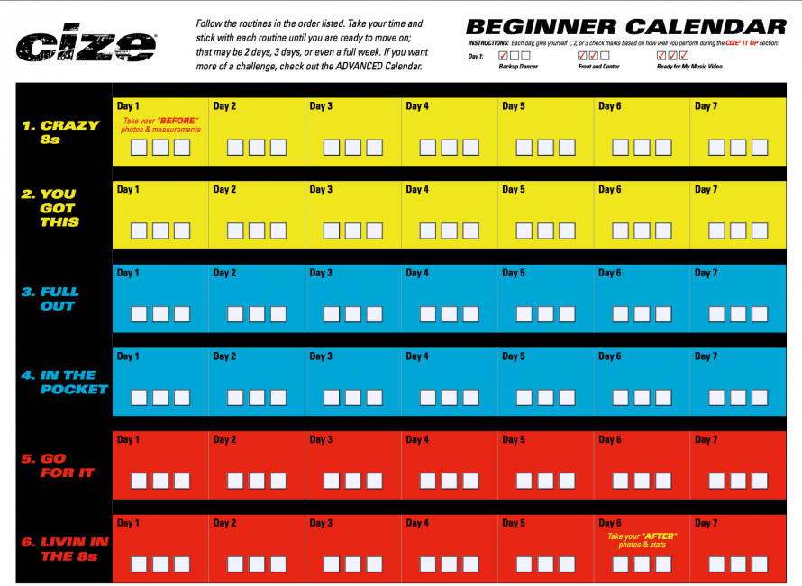 how long is a cize workout