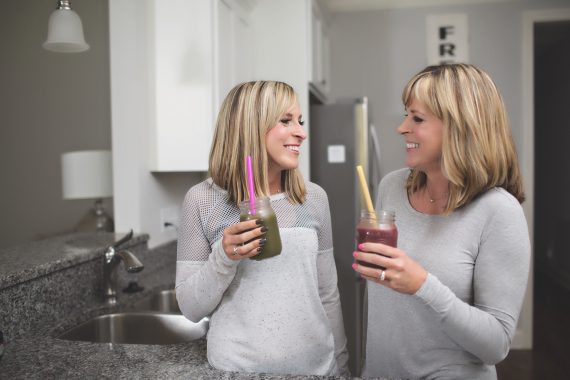 Two Women Drinking Shakeology on the 21 Day Fix Meal Plan