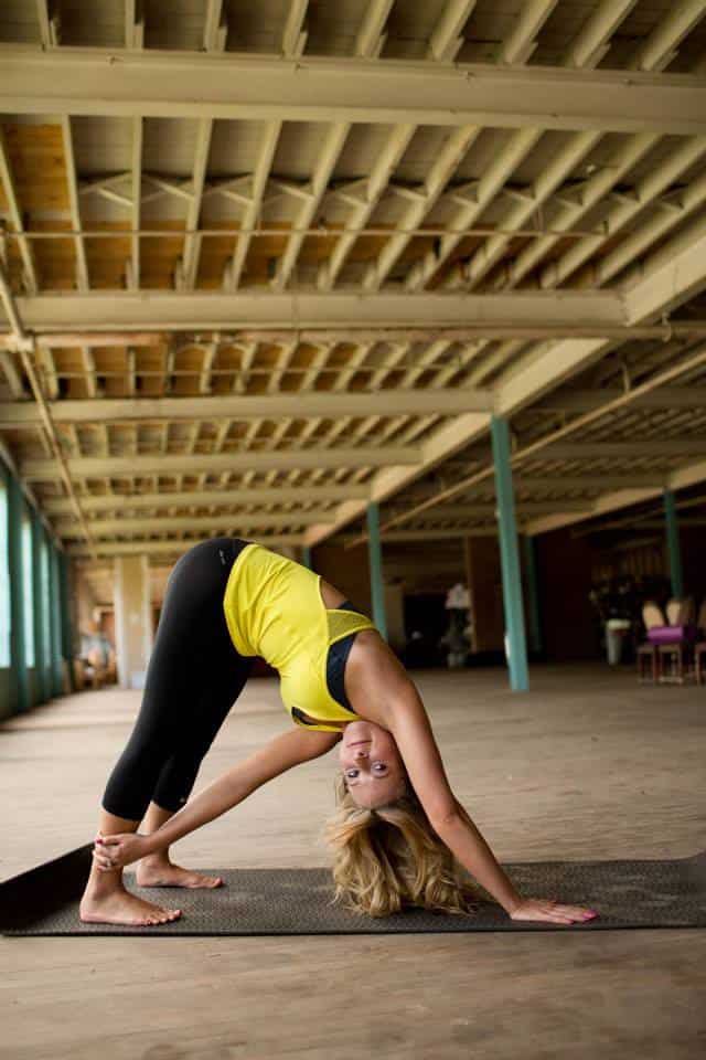 Kalee doing a downward dog variation