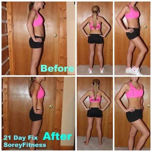 21 day fix results shown as a before and after