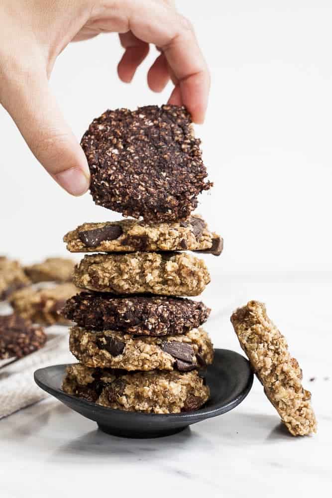 Banana Peanut Butter Cookies Stacked