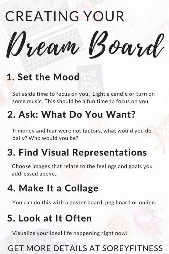 Dream board tips to achieve your goals and live a healthier, happier life!