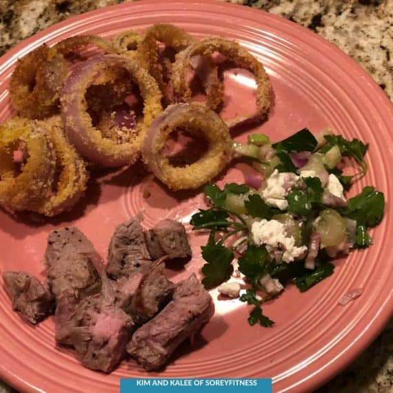 Martha & Marley Spoon Steak and Onion Rings Meal