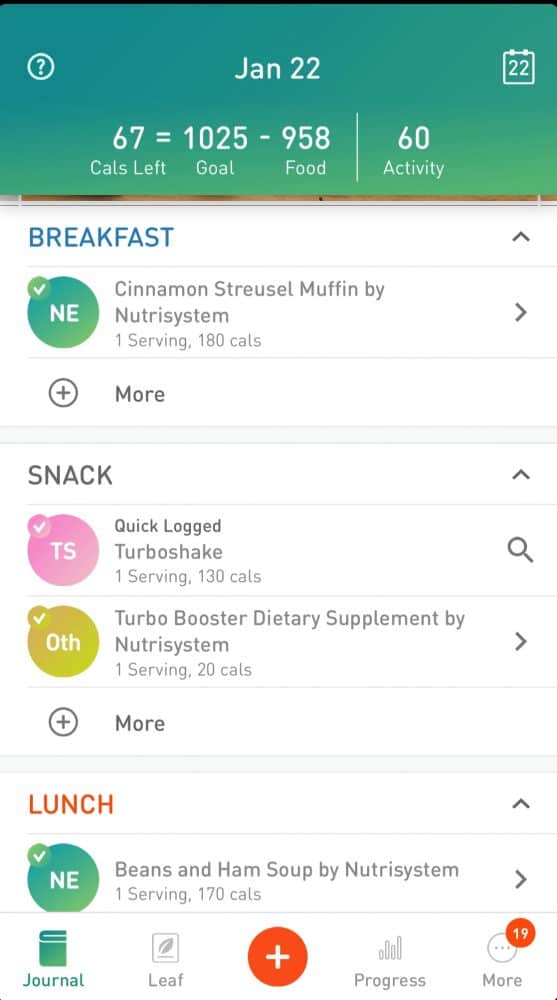 Nutrisystem NUMI Tracker