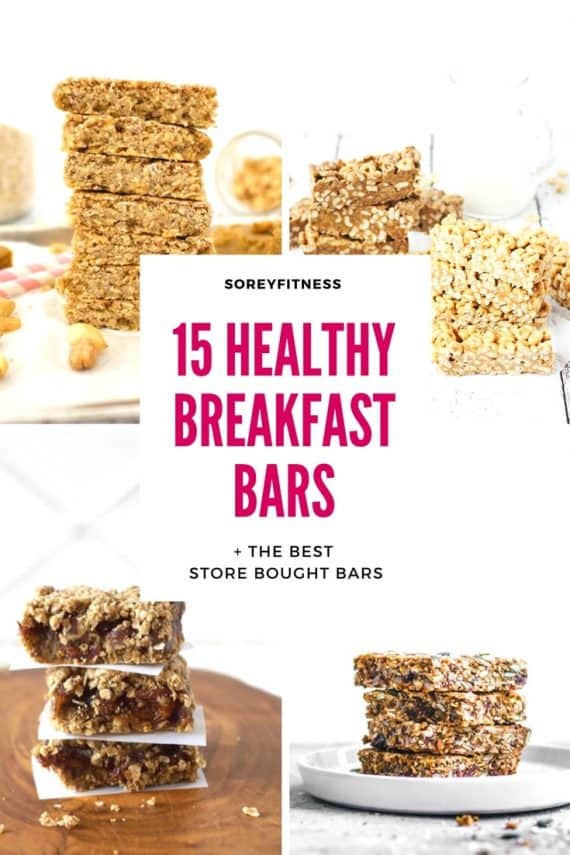 Pinterest Pin Healthy Breakfast Bars - The Best Recipes and Store-Bought Bars