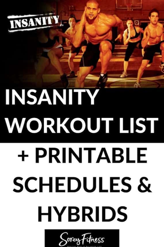 Full list 2025 of insanity exercises