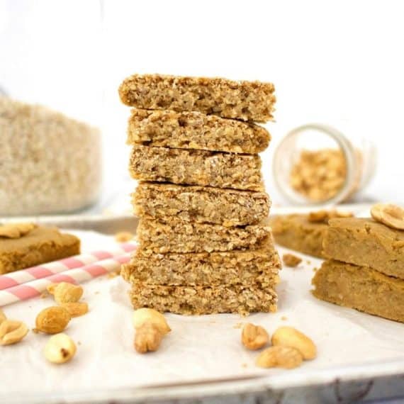 Peanut Butter Oatmeal Blondies - (Vegan, Gluten-Free, Oil-Free)