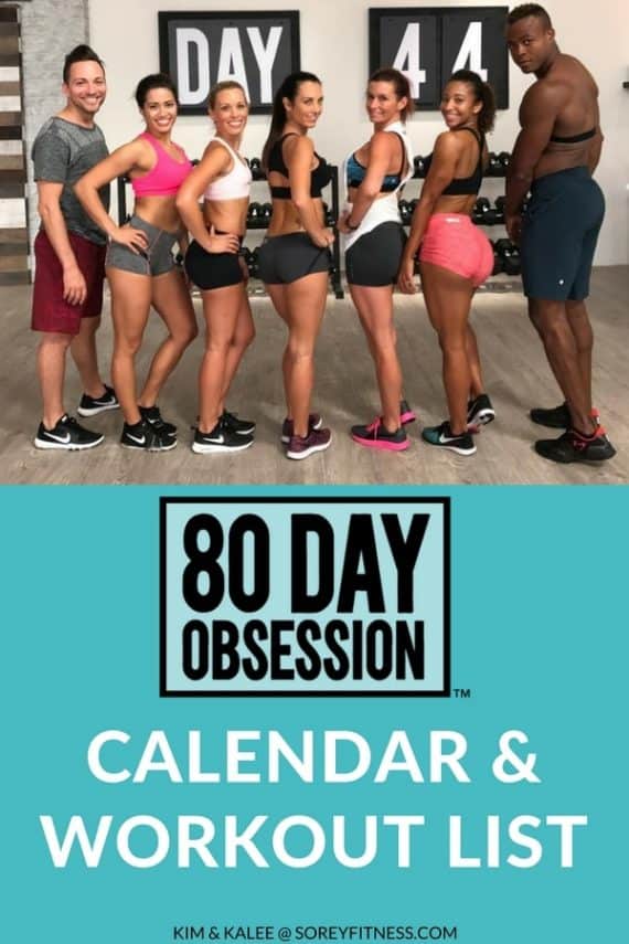 80 Day Obsession Calendar Printable Workout Schedule