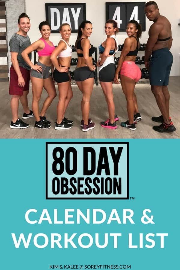 80 Day Obsession Calendar – Your Schedule & Workout List