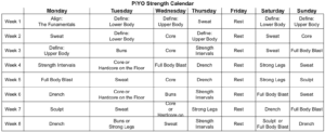 PiYo Calendar | Full 60 Day Schedule & Workouts (PRINTABLE)