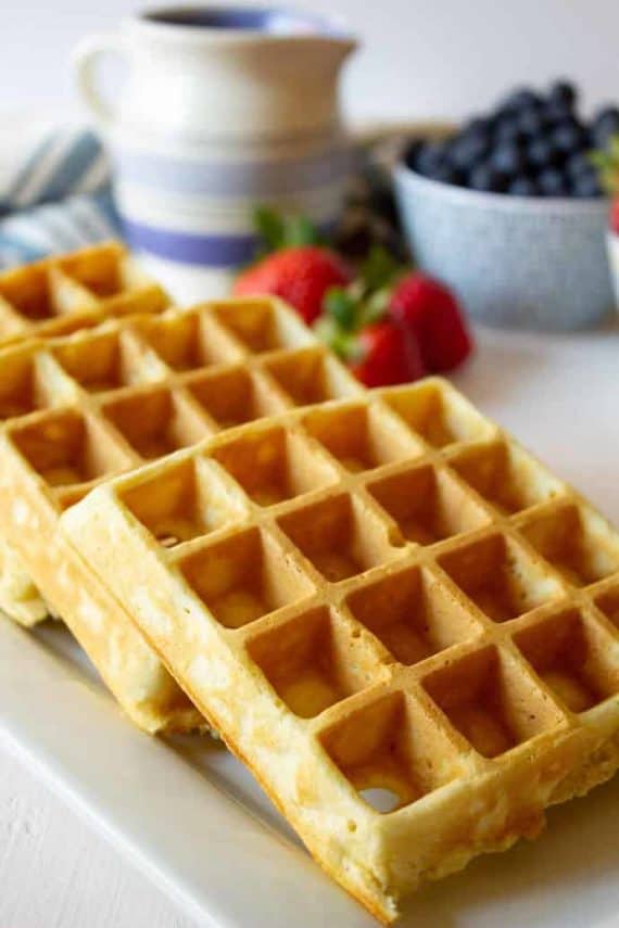 Healthy quinoa waffles for breakfast