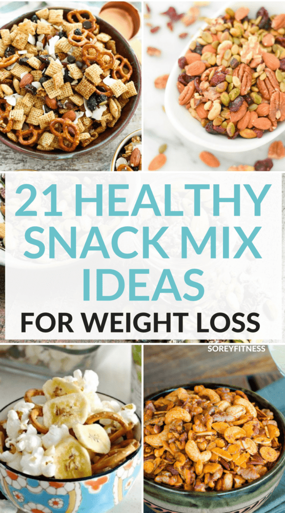 Healthy snack mix ideas & snack mix recipes for weight loss! Grab and go sweet and salty trail mix and healthy snacks.