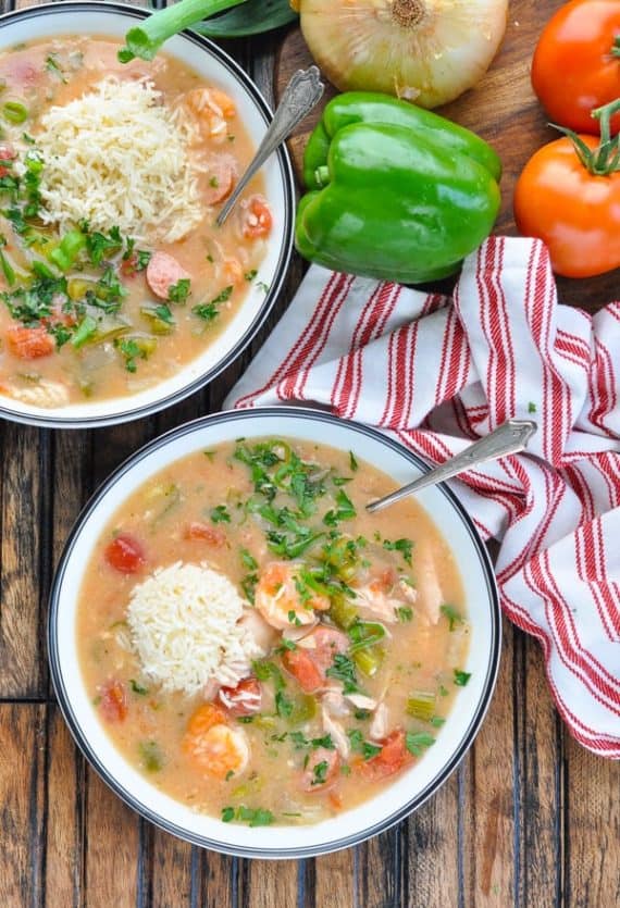 Healthy crockpot meals: gumbo