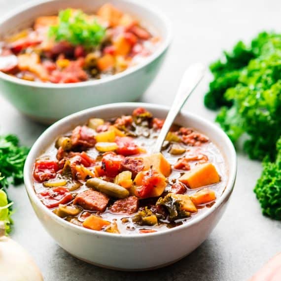 Sausage Kale Soup with Sweet Potatoes