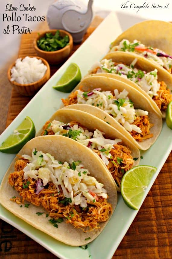 Slow Cooker Pollo Tacos al Pastor