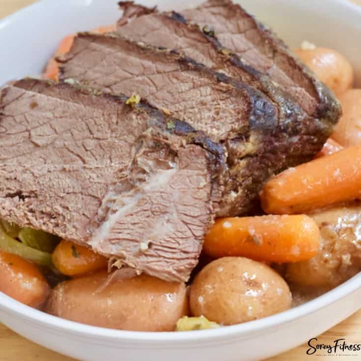 mississippi pot roast in a bowl with stew vegetables