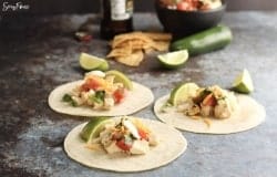 healthy street tacos with chicken Recipe Card Image