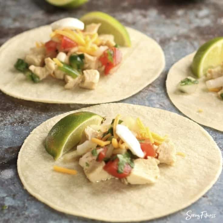 prepared healthy street tacos with chicken