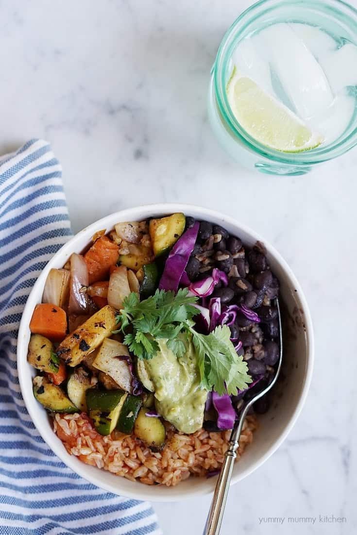 grilled vegetable burrito bowl