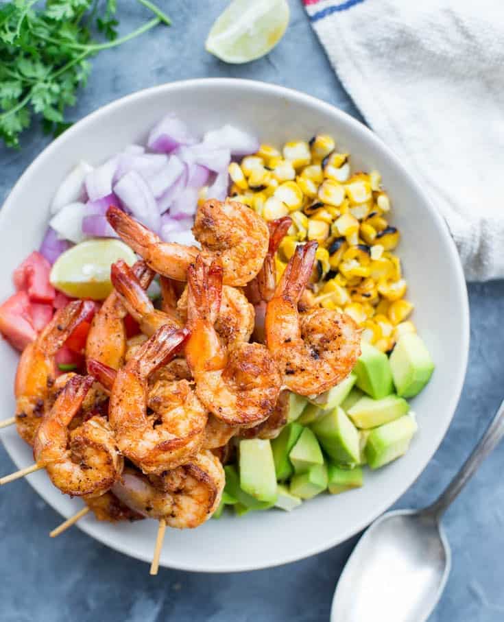 Grilled Shrimp with Corn Salad