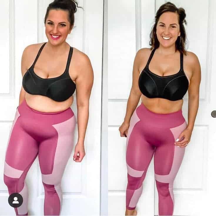 woman's before and after the 100 workouts