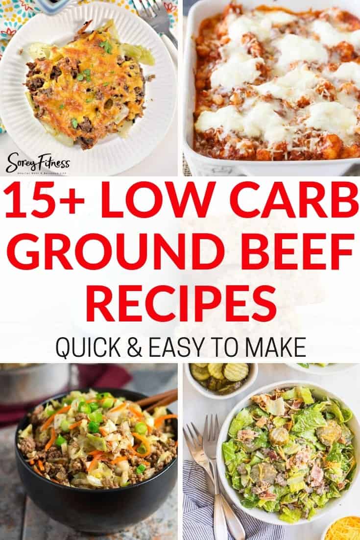 Collage of our favorite low carb ground beef recipes