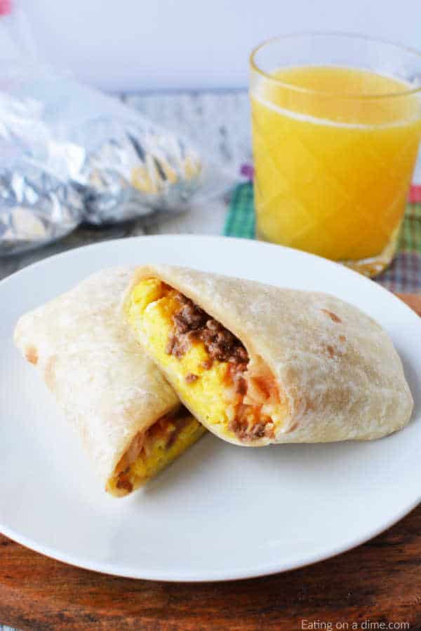 breakfast burritos are part of our healthy breakfasts for kids before school list