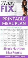 21 Day Fix 1200 Calorie Meal Plan with Containers (Plan A)