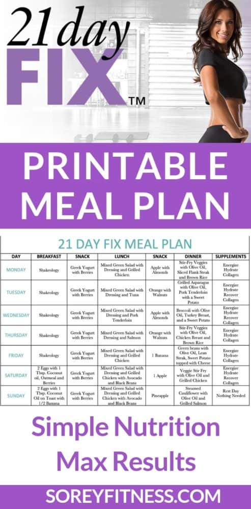 28 Day Fix Meal Plan