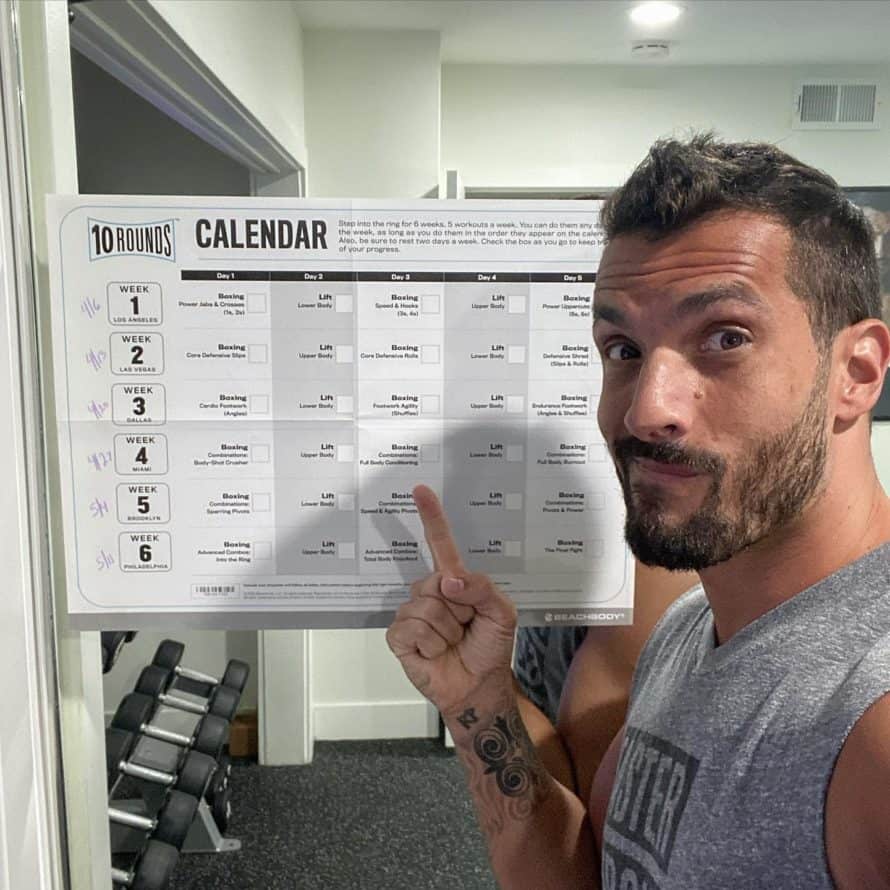 Joel with the 10 Rounds Workout Schedule