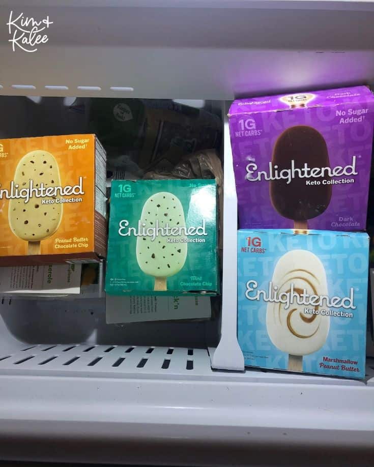 Enlightened Keto Ice Cream Bars in Freezer