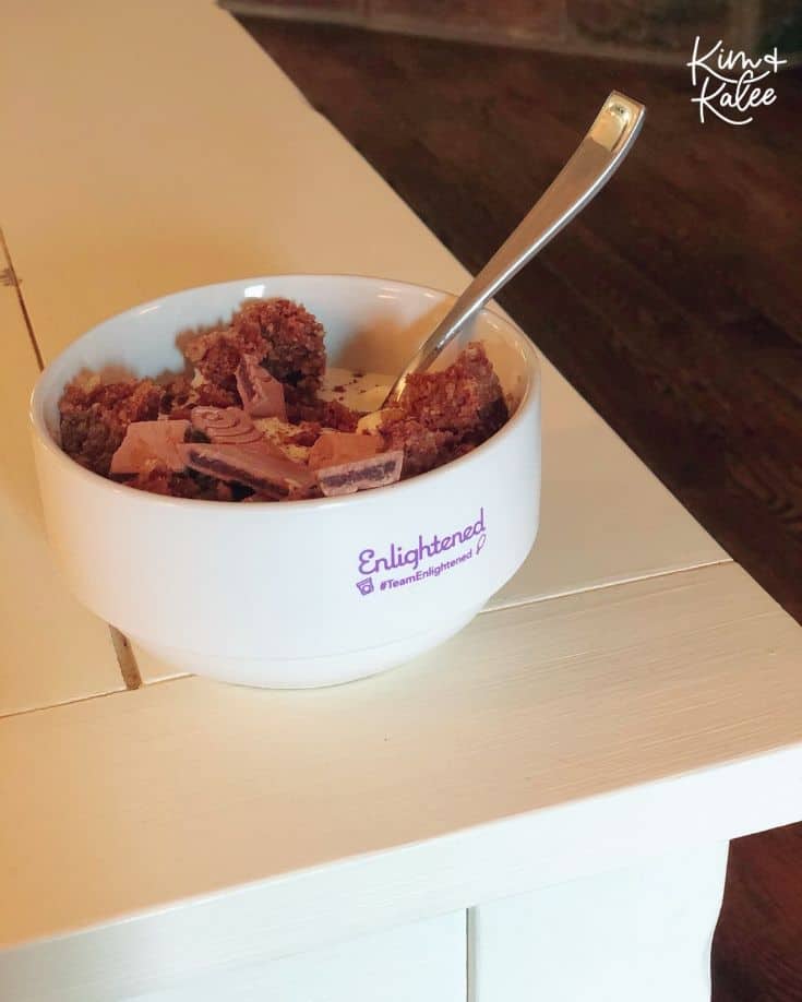 Enlightened Keto Ice Cream Sundae in a bowl with granola