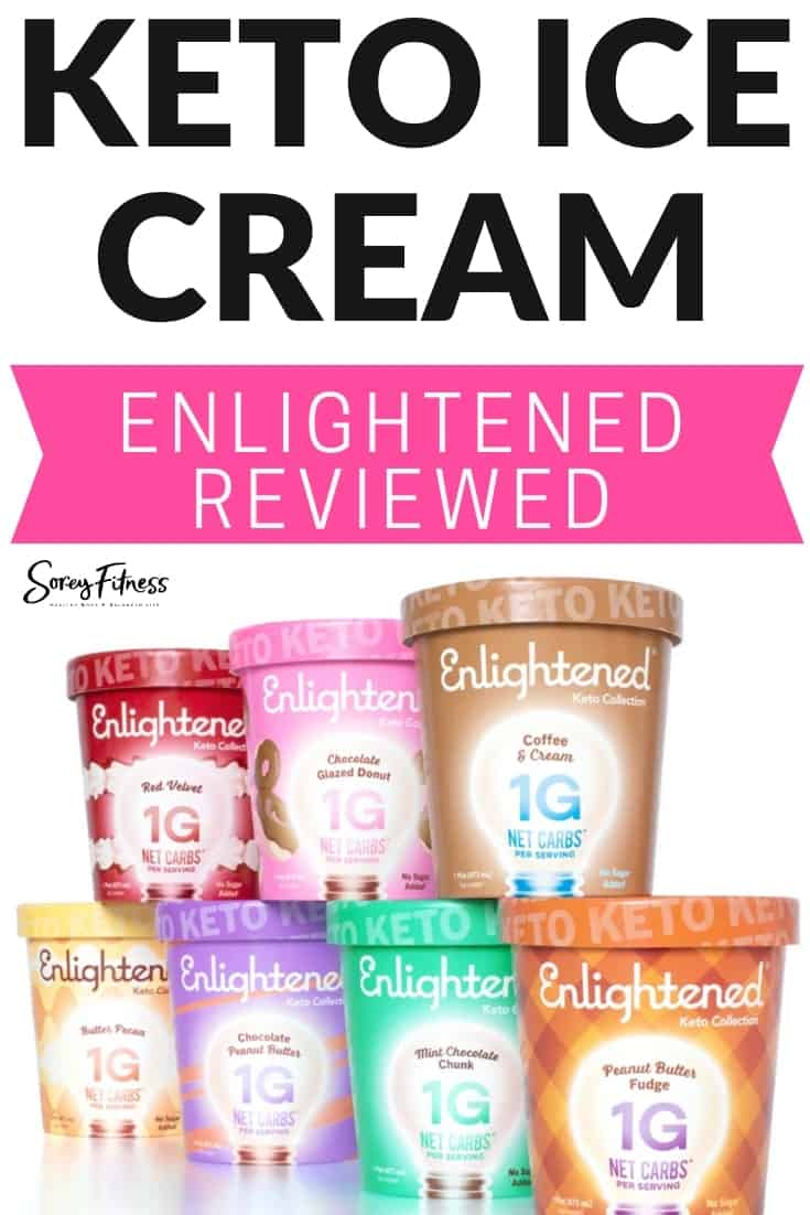 Enlightened Keto Ice Cream Pints with text written - Keto Ice Cream Enlightened Reviewed