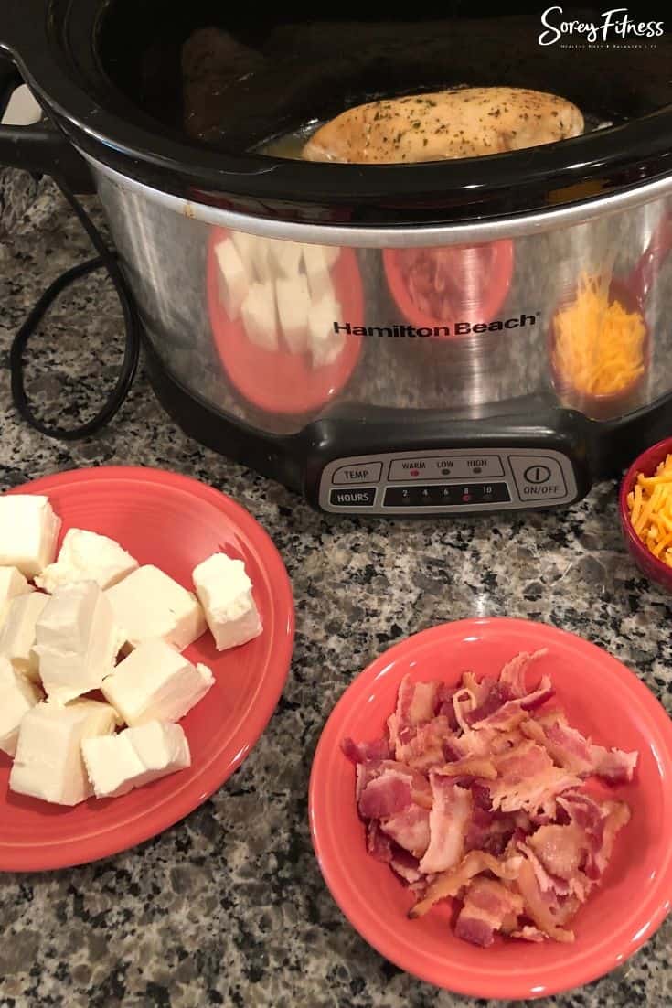 Ingredients in front of the crockpot