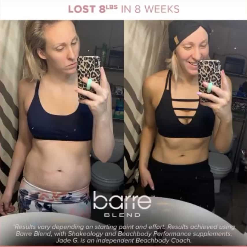 She Lost 8lbs in 8 Weeks Side by Side Photo