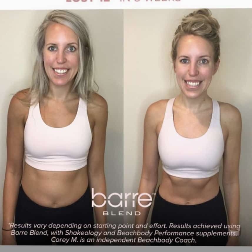 Before and after Barre Blend photo