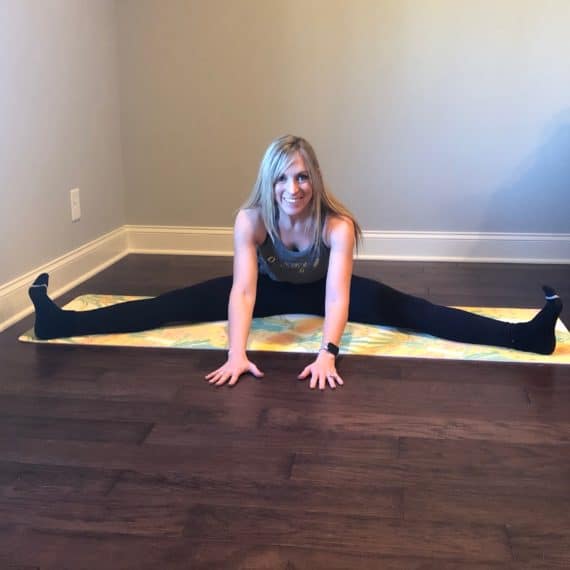 seated wide angle pose with forward bend