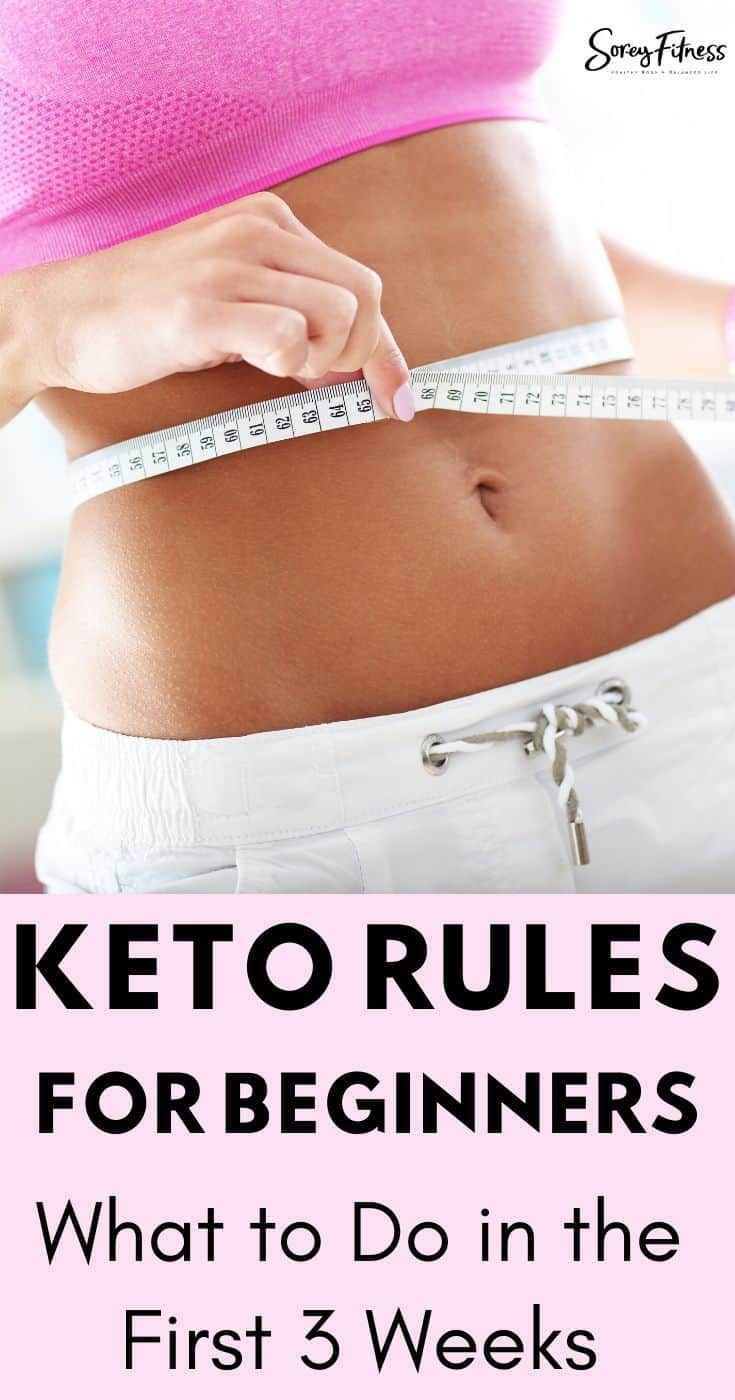 A woman's flat stomach with the words Keto Rules for Beginners