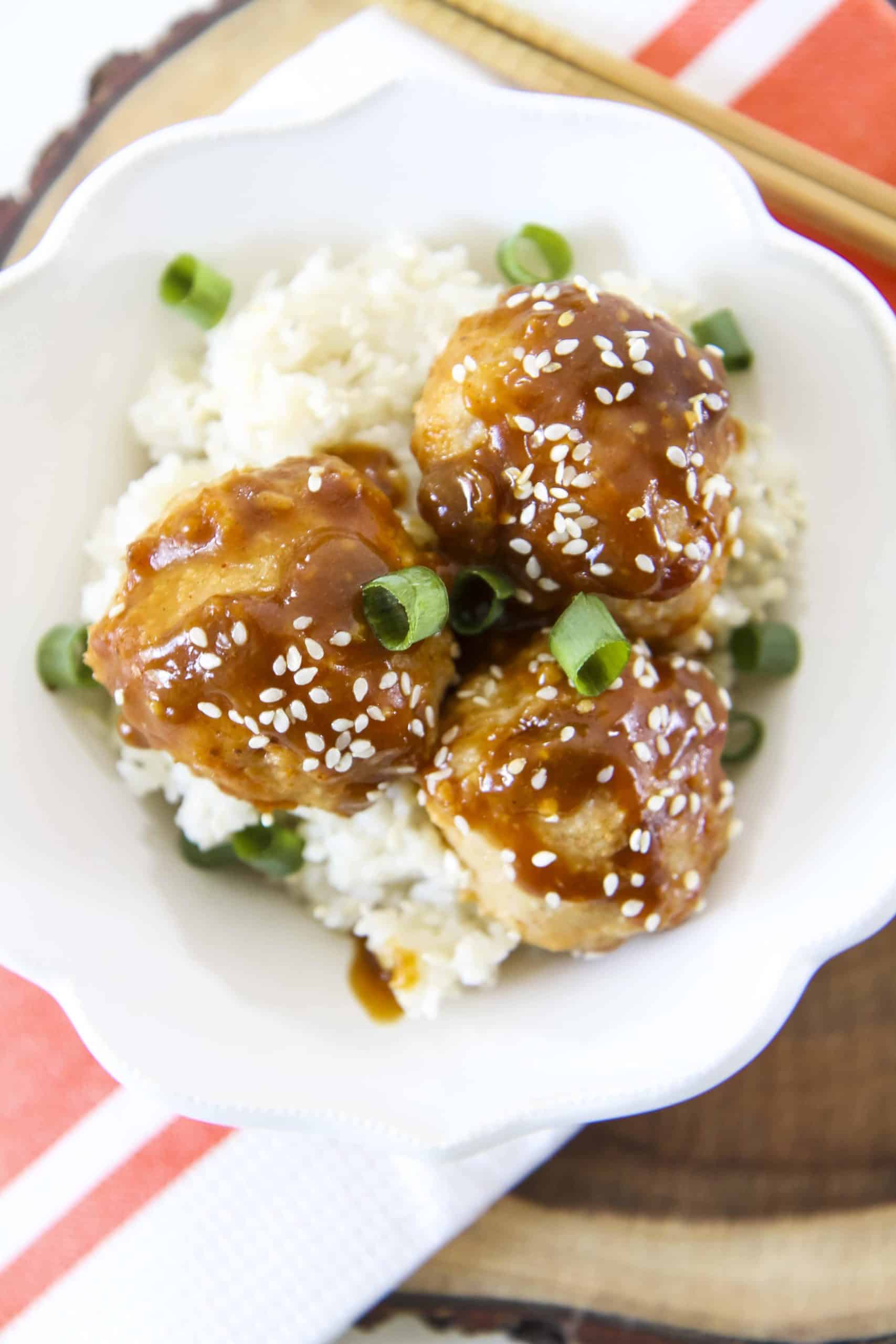 Baked Orange Chicken Meatballs from Mom Advice