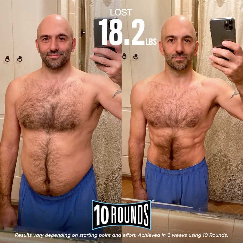 Man's 10 Rounds Before and After photos