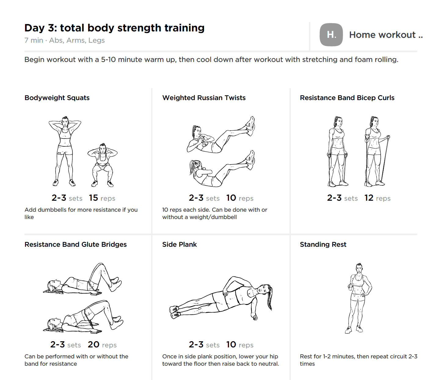 Printable Workout Routines   Day 3 Workout 