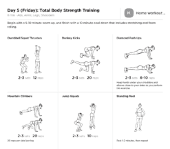 Free Printable 7 Day Home Workout for Weight Loss