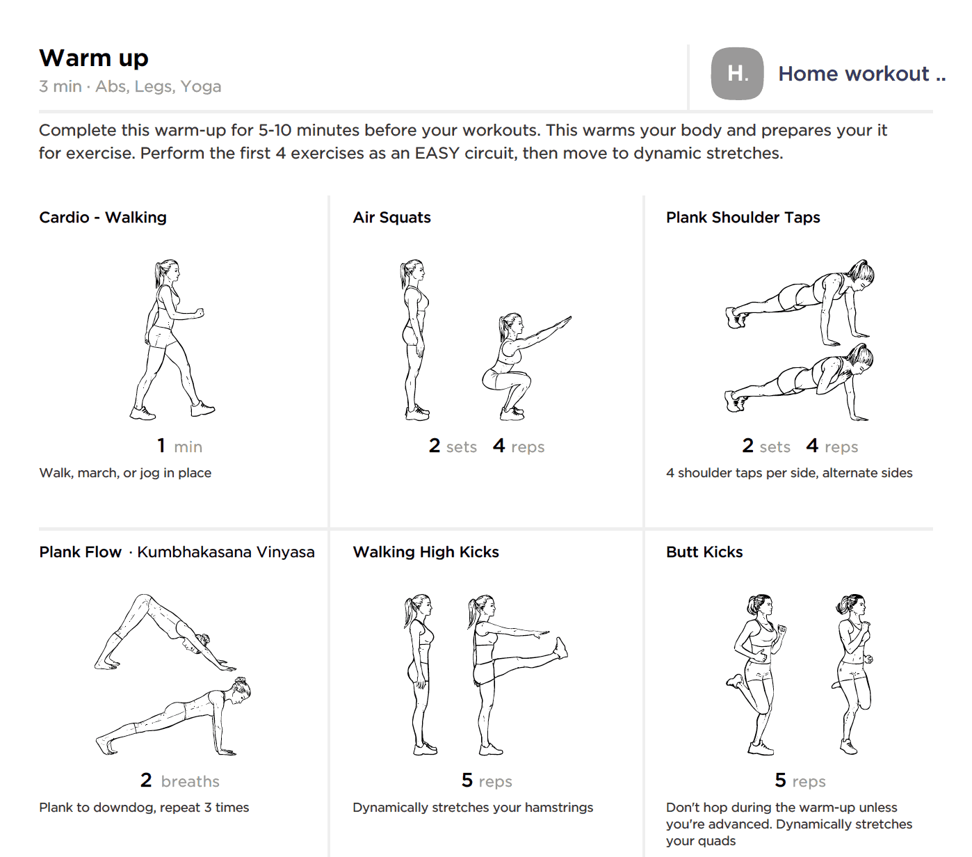 Free Printable 7 Day Home Workout For Weight Loss