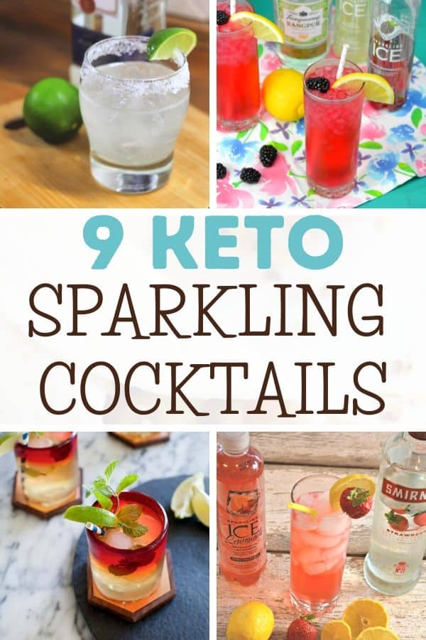 Collage of 4 Sparkling ICE Keto Cocktails