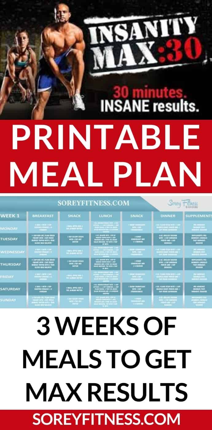 Insanity max 2025 30 meal plan