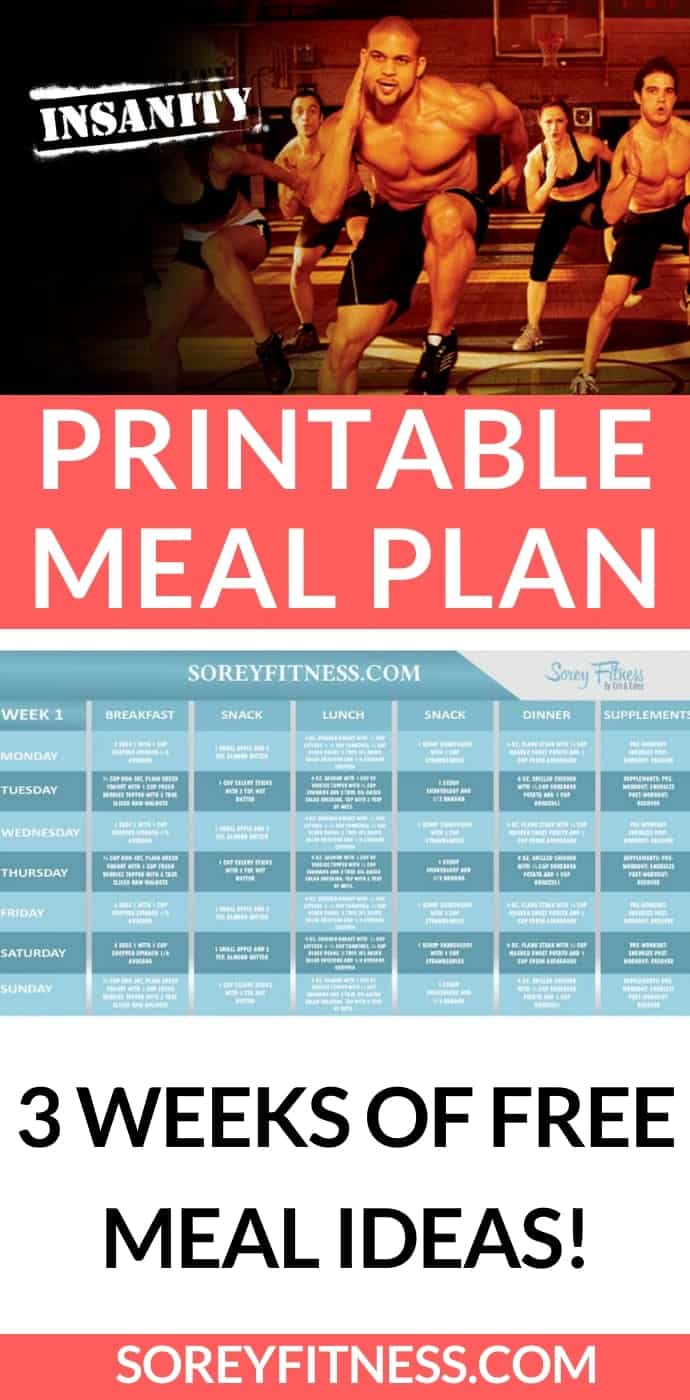 best insanity meal plan what to eat each day free